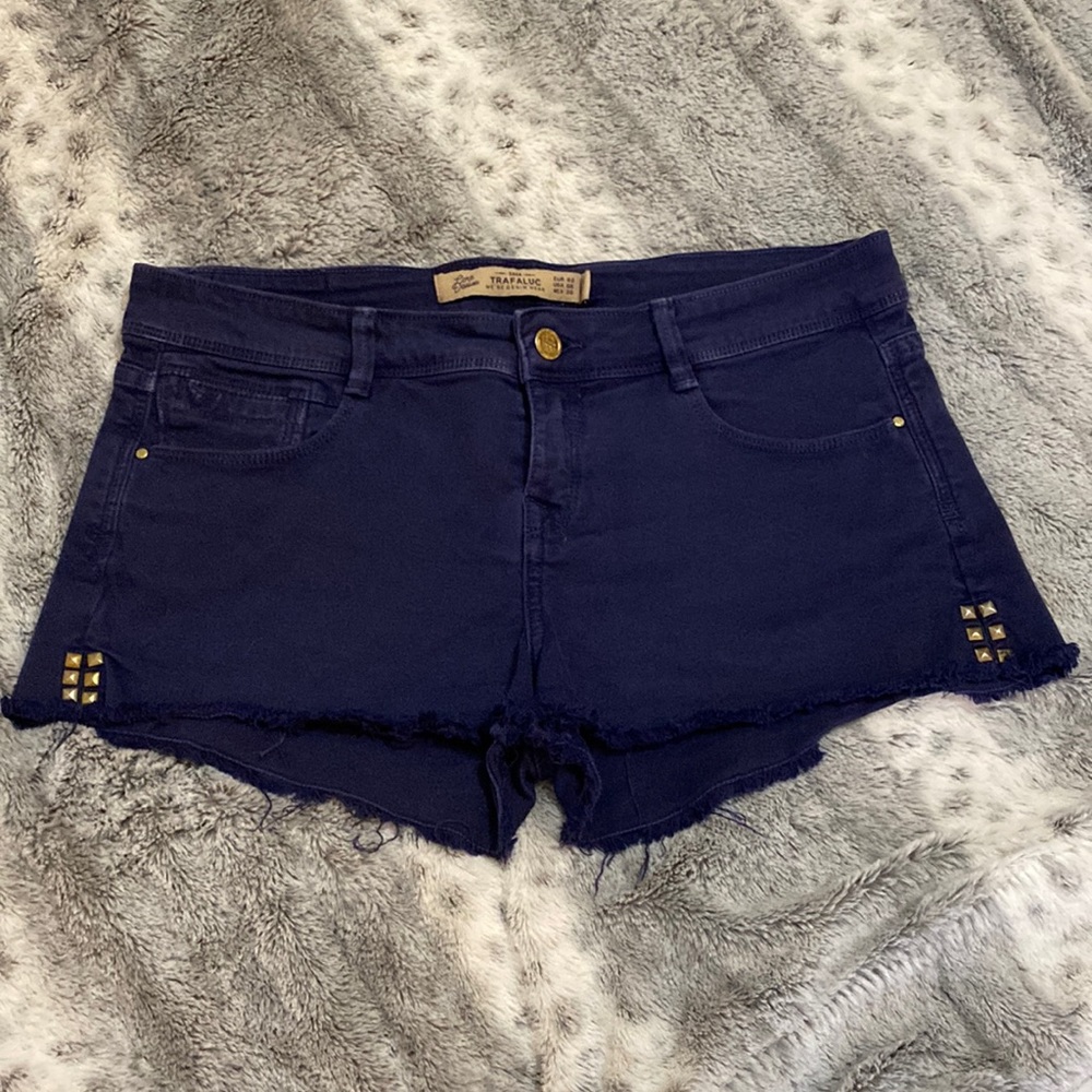 🍎Sale ~ Zara Trafaluc Navy Denim Shorts ~ Size 8 🍎 3/25